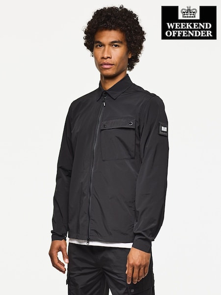 Weekend Offender Southbank Technical Black Overshirt (Y13903) | €120