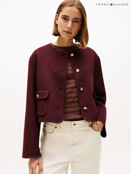 Vermelho - Tommy Hilfiger Double-Faced Wool Blend Jacket (Y13910) | R$ 2.565