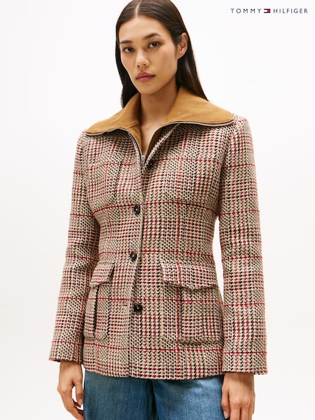 Tommy Hilfiger Red Regular Fit Tweed Single Breasted Blazer (Y13952) | R$ 3.555