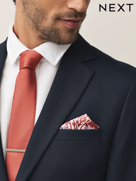Rust Red Tie and Pocket Square Set (Y14009) | $28
