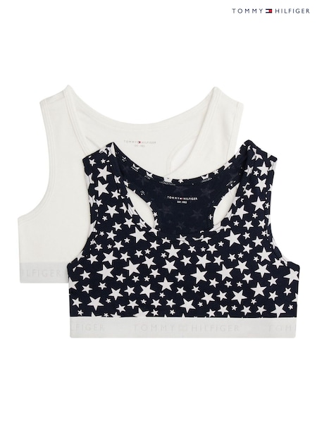 Tommy Hilfiger Signature Print Unpadded Racerback Bralettes 2-Pack (Y14284) | ‏135 ر.ق.