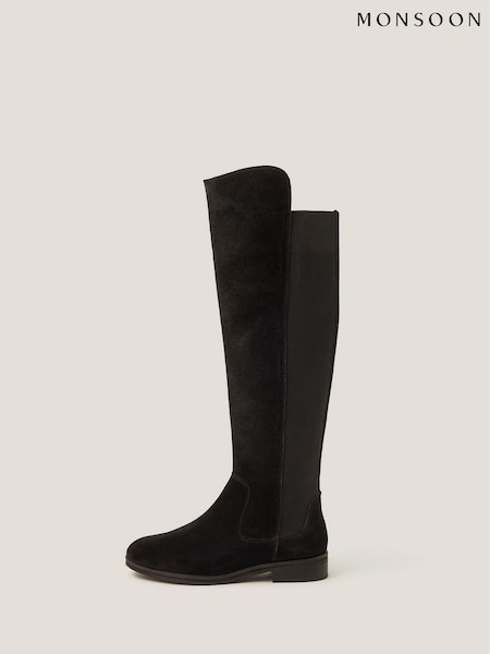 Monsoon Black Una Suede Knee High Boots (Y14313) | €158