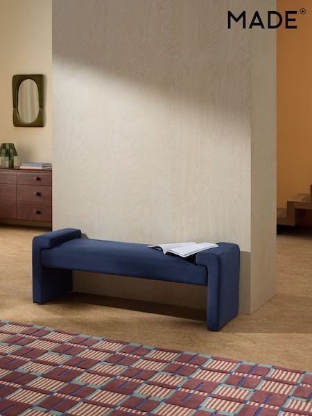 MADE.COM Dark Midnight Blue Velvet Brixton Bench (Y14370) | €264