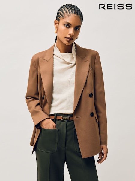 Reiss Tan Hayley Leather Square Hinge Belt (Y14423) | €91