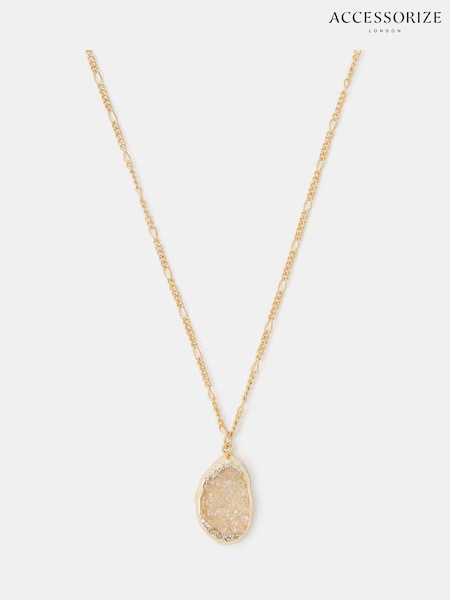 Accessorize 14ct Gold Drusy Pendant Necklace (Y14463) | €29