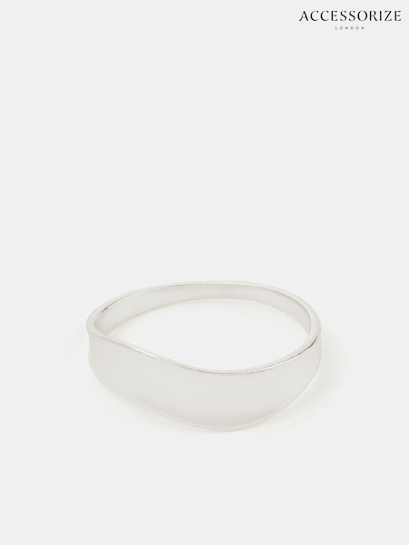 Accessorize 925 Sterling Silver Molten Wave Ring (Y14475) | €34