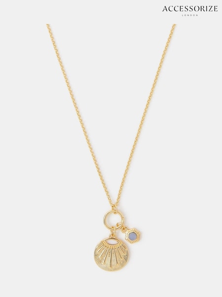 Accessorize 14ct Gold Sun Disc Pendant Necklace (Y14483) | €32