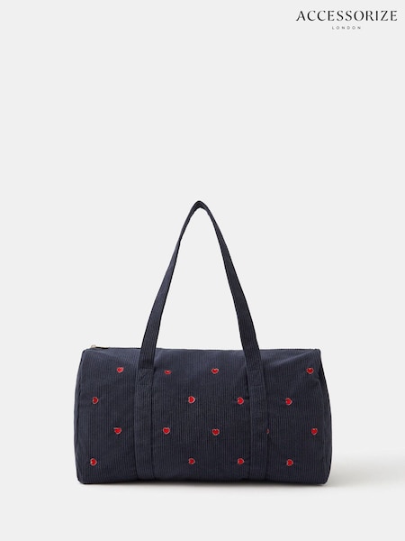 Accessorize Blue Heart Corduroy Duffle Bag (Y14492) | €57