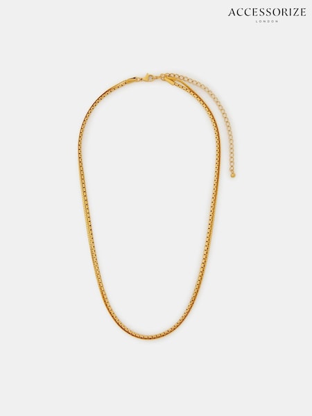 Accessorize Gold Tone Stainless Steel Layered Chain Necklace (Y14493) | €32