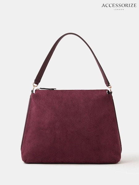 Accessorize Red Large Slouchy Suedette Handbag (Y14498) | R$ 375