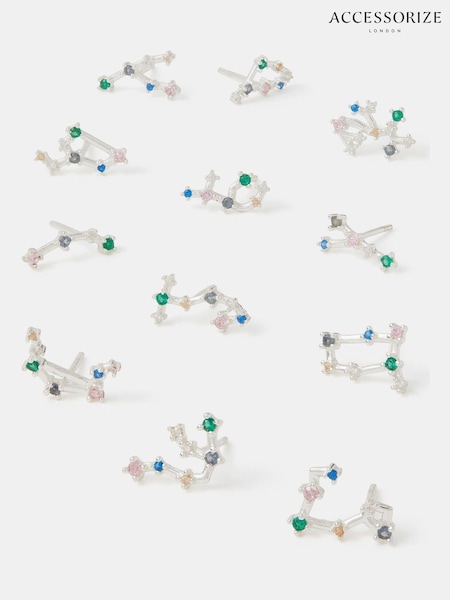 Accessorize Silver Plated Sterling Zodiac Constellation Stud Earrings (Y14504) | €22.50