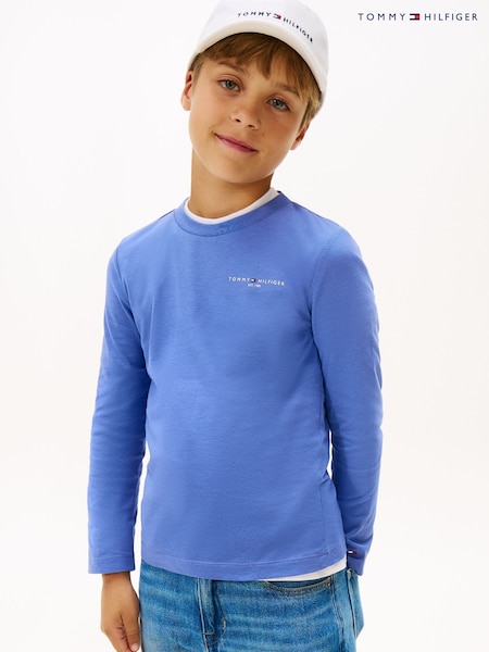 Tommy Hilfiger Blue Regular Fit Long Sleeve T-Shirt (Y14581) | R$ 215 - R$ 255