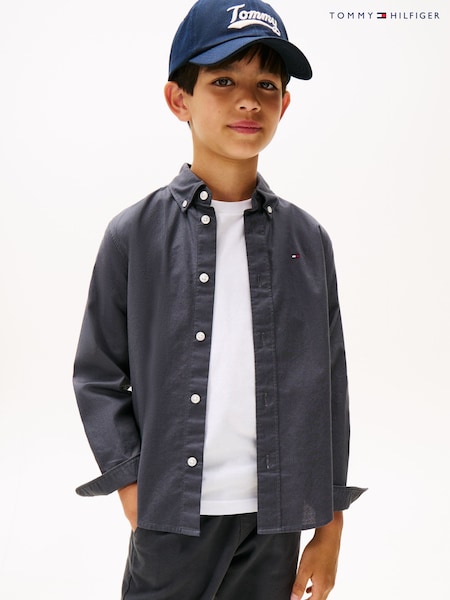 Tommy Hilfiger Black Essential Oxford Shirt (Y14594) | AED262 - AED320