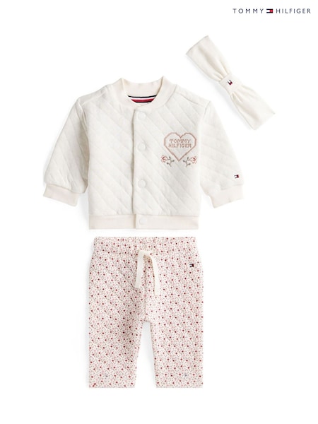 Tommy Hilfiger White Newborn Jacket and Trousers Set (Y14616) | €106