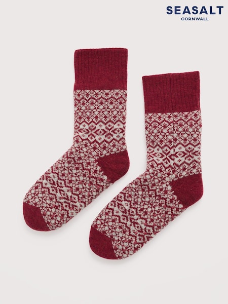 Seasalt Cornwall Red Womens House Socks (Y14669) | €44
