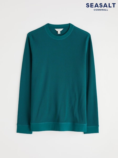 Seasalt Cornwall Blue Mens Jackline Waffle Jersey Top (Y14707) | 228 QAR