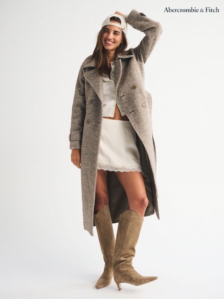 Abercrombie & Fitch Herringbone Wool Trench Coat (Y14727) | 255 €