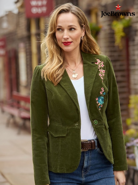 Joe Browns Green Embroidered Corduroy Jacket (Y14800) | €127