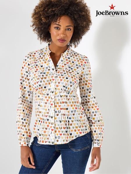Joe Browns White Cat Print Shirt (Y14801) | €60