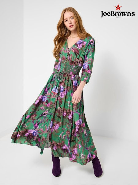 Joe Browns Green Bird Print Maxi Dress (Y14810) | €106