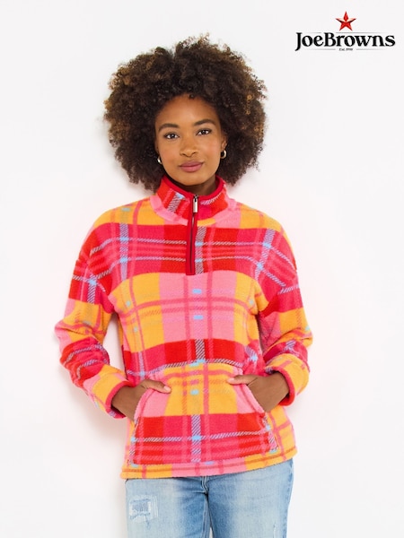 Joe Browns Red Check Fleece Jacket (Y14813) | AED320
