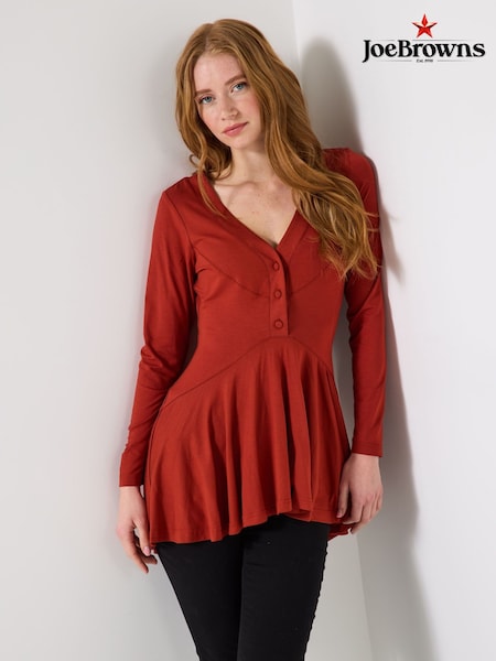 Joe Browns Orange High Low Button Top (Y14817) | €53