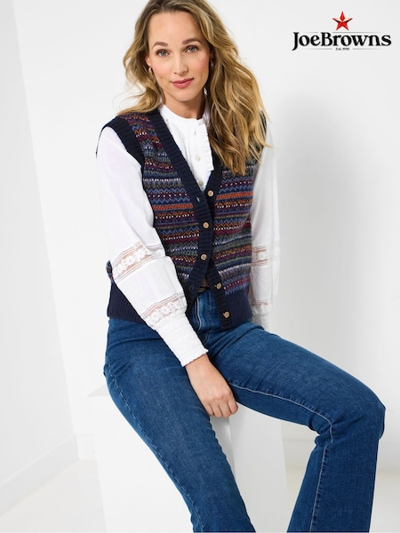 Joe Browns Blue Knitted Cardi Vest (Y14841) | €60