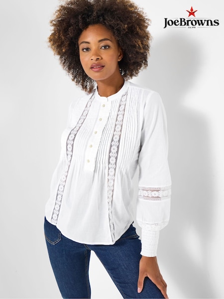 Joe Browns White Lace Trim Blouse (Y14871) | 262 QAR