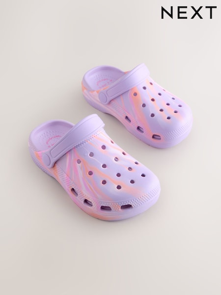 Lilac Purple Marble Wide Fit (G) Comfort Clogs (Y14982) | AED56 - AED71