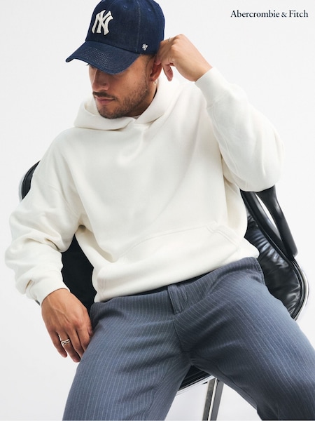 Abercrombie & Fitch White Popover Hoodie (Y15003) | €74