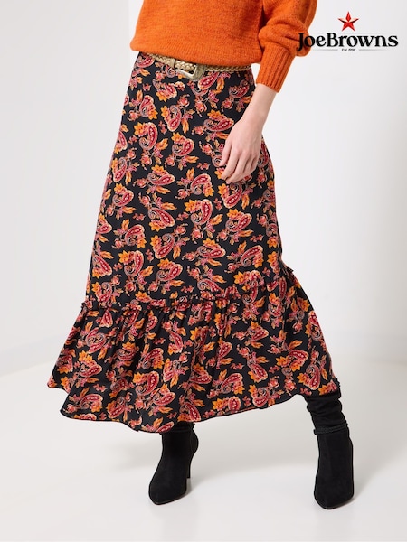Joe Browns Orange Paisley Asymmetric Midi Skirt (Y15085) | AED349