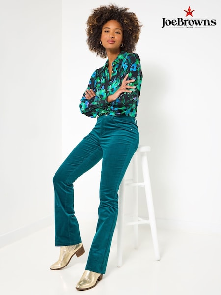 Joe Browns Blue Petite Bootcut Moleskin Trousers (Y15087) | 267 QAR