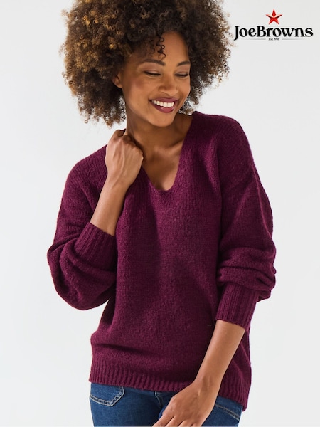 Joe Browns Purple Simple V-Neck Jumper (Y15099) | €48