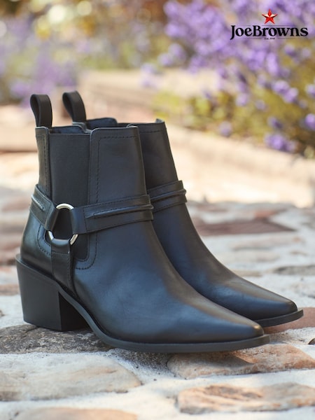 Joe Browns Black Western Leather Ankle Boots (Y15110) | €113