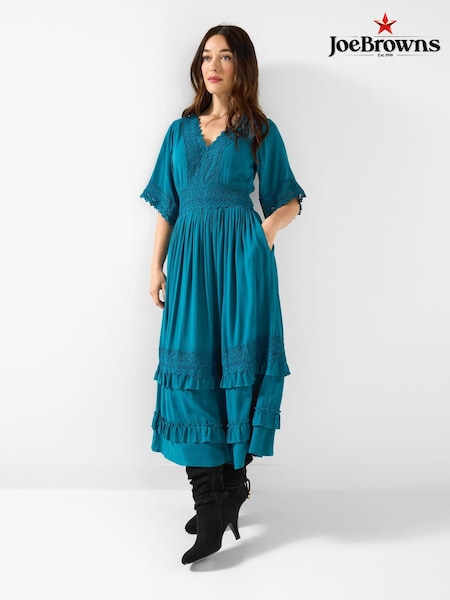 Joe Browns Blue Petite Flattering Boho Lace Dress (Y15113) | €89