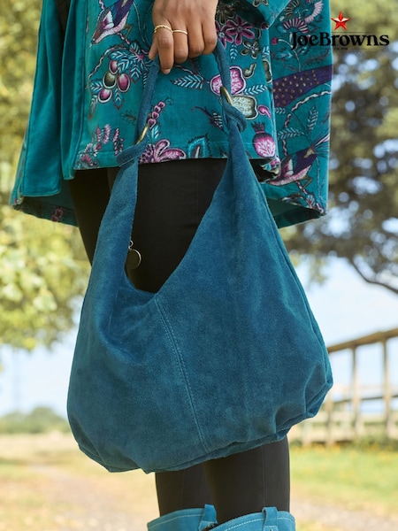 Joe Browns Blue Suede Fastened Boho Suede Bag (Y15139) | €86