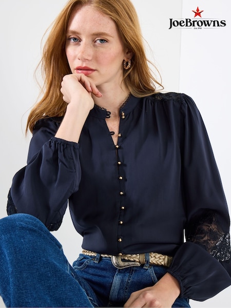 Joe Browns Blue Satin Blouse (Y15141) | €73