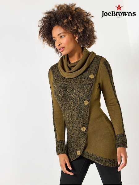 Joe Browns Green Two-Tone Funnel Neck Jumper (Y15142) | €69