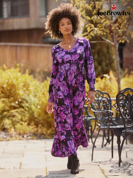 Joe Browns Purple Petite Floral Print Jersey Maxi Dress (Y15151) | €85