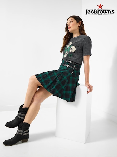 Joe Browns Green Tartan Pleated Mini Skirt (Y15159) | R$ 495