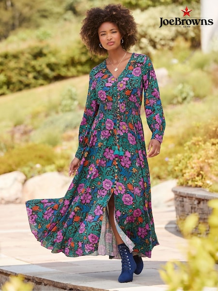 Joe Browns Blue Petite Autumn Floral Maxi Dress (Y15208) | 421 QAR