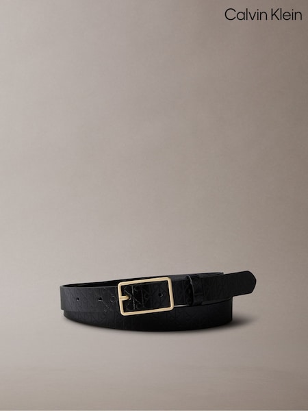 Calvin Klein Black Full Grain Leather Logo Belt (Y15229) | R$ 545
