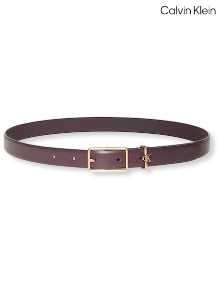 Calvin Klein Brown Full Grain Leather Logo Belt (Y15235) | €58
