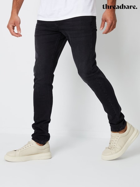 Threadbare Black Chrome Skinny Fit Jeans With Stretch (Y15239) | €34