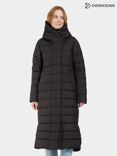 Didriksons Stella Long Womens Padded Black Coat (Y15297) | R$ 3.160