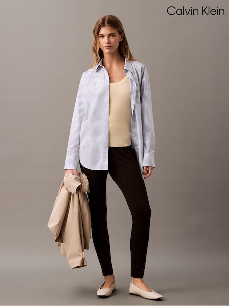 Calvin Klein Black Ponte Pull-On Skinny Trousers (Y15344) | €95