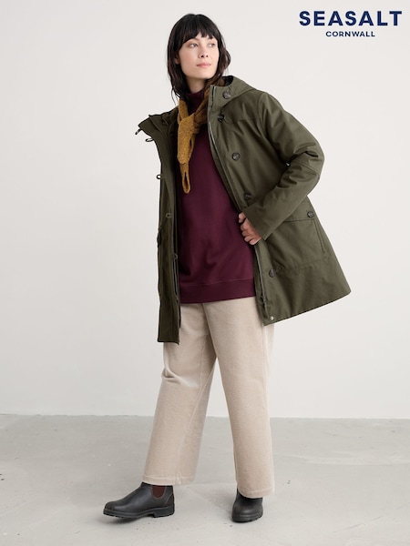 Seasalt Cornwall Green Boscaswell Waterproof 3-in-1 Duffle Coat (Y15494) | €268