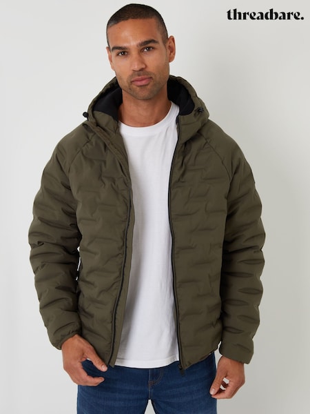 Threadbare Green Hooded Quilted Jacket (Y15529) | €76