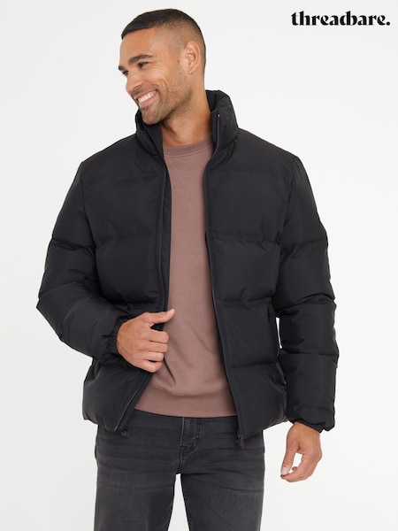 Threadbare Black Funnel Neck Puffer Jacket (Y15531) | €69