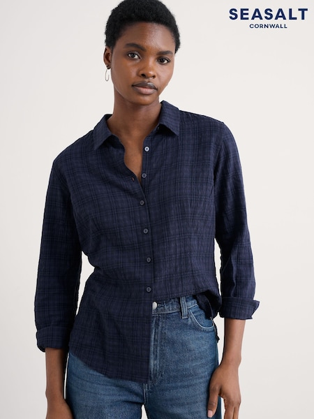 Seasalt Cornwall Blue Isla Cotton Shirt (Y15583) | €88